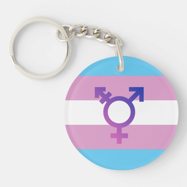 Porte-clefs Drapeau de fierté trans (Devant)