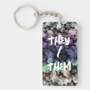 Porte-clefs Drapeau de fierté Uingender Boho Groovy Bulles Écl