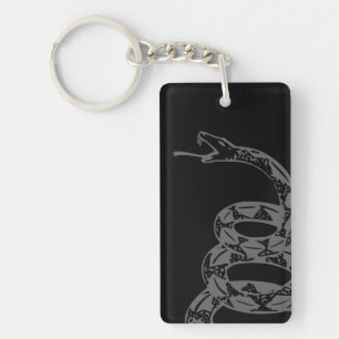 Porte-clefs Drapeau de Gadsden Ne Marchez pas sur Moi Gris