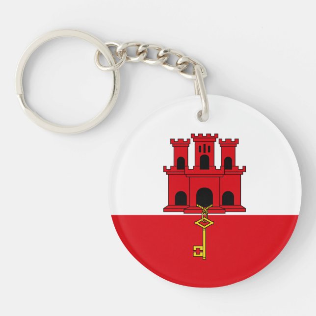 Porte-clefs Drapeau de Gibraltar (Devant)