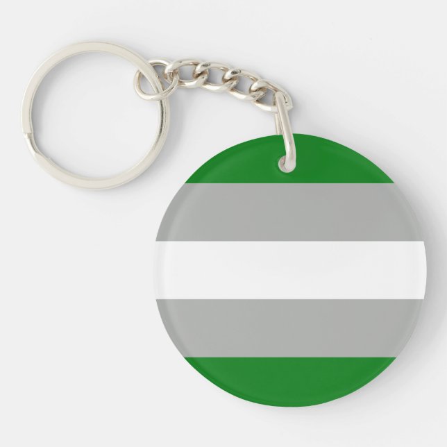 Porte-clefs Drapeau de la fierté grise romantique (Devant)