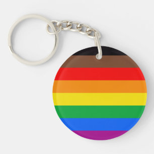 Porte-clefs Drapeau de la fierté LGBTQ (8 bandes)