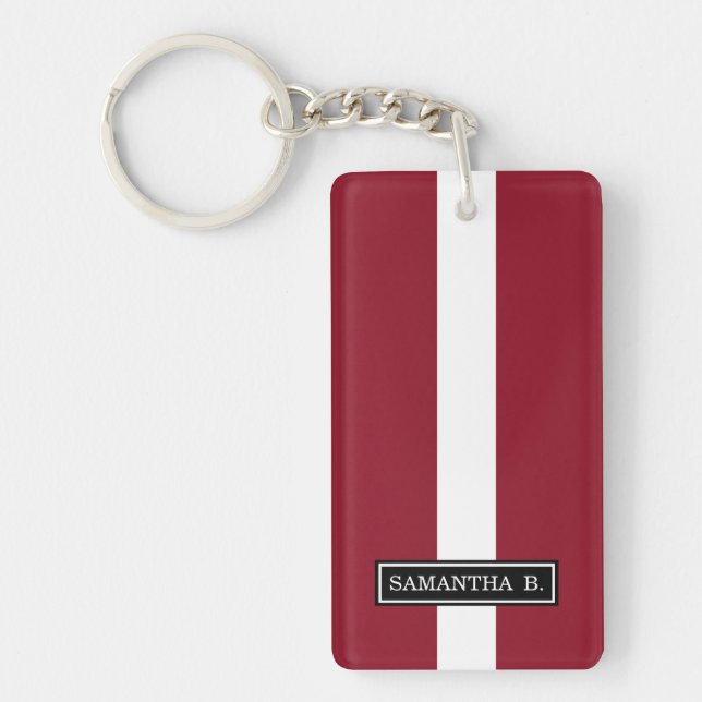 Porte-clefs Drapeau de la Lettonie (Devant)