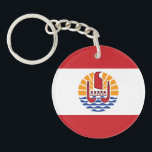 Porte-clefs Drapeau de la Polynésie française<br><div class="desc">Drapeau patriotique de la Polynésie française.</div>