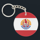 Porte-clefs Drapeau de la Polynésie française<br><div class="desc">Drapeau patriotique de la Polynésie française.</div>