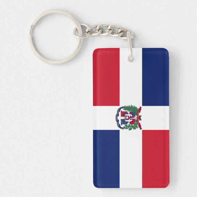 Porte-clefs Drapeau de la République Dominicaine (Devant)