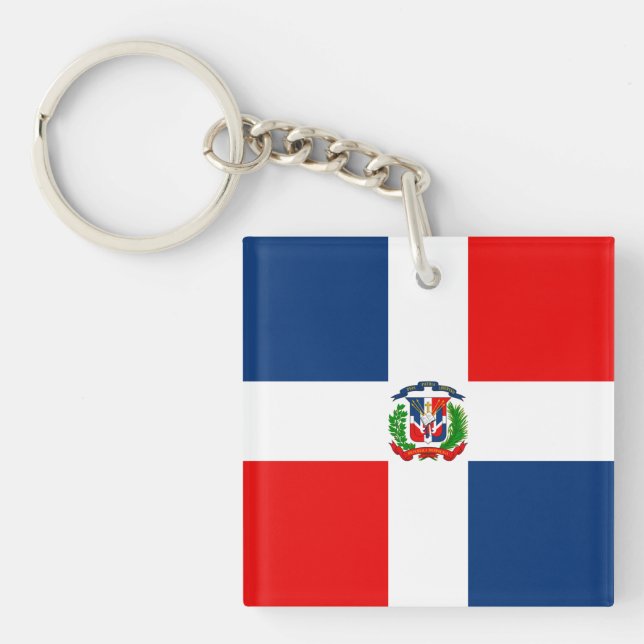Porte-clefs Drapeau de la République Dominicaine (Devant)
