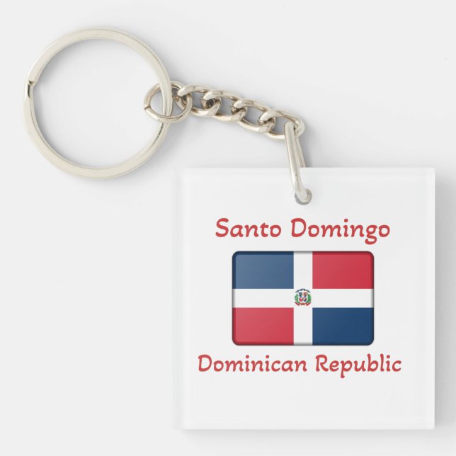 Porte-clefs Drapeau de la République dominicaine de Saint-Domi (Devant)