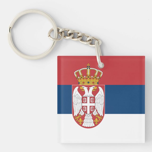 Porte-clefs Drapeau de la Serbie (Devant)