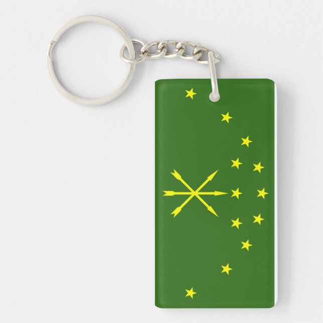 Porte-clefs Drapeau de l'Adygea russie région république de pa (Devant)