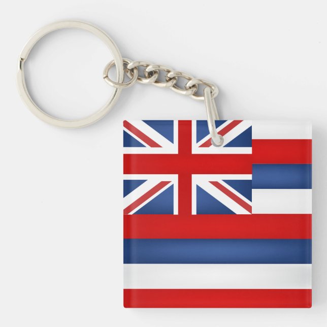 Porte-clefs Drapeau De L'État cool D'Hawaï (Devant)