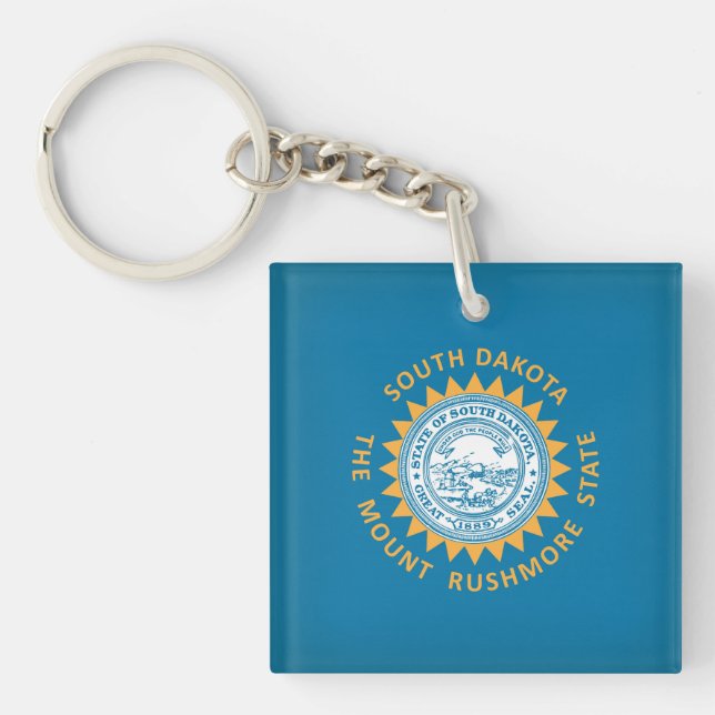 Porte-clefs Drapeau De L'État cool Du Dakota Du Sud (Devant)