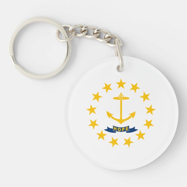 Porte-clefs Drapeau de l'État de Rhode Island (Devant)