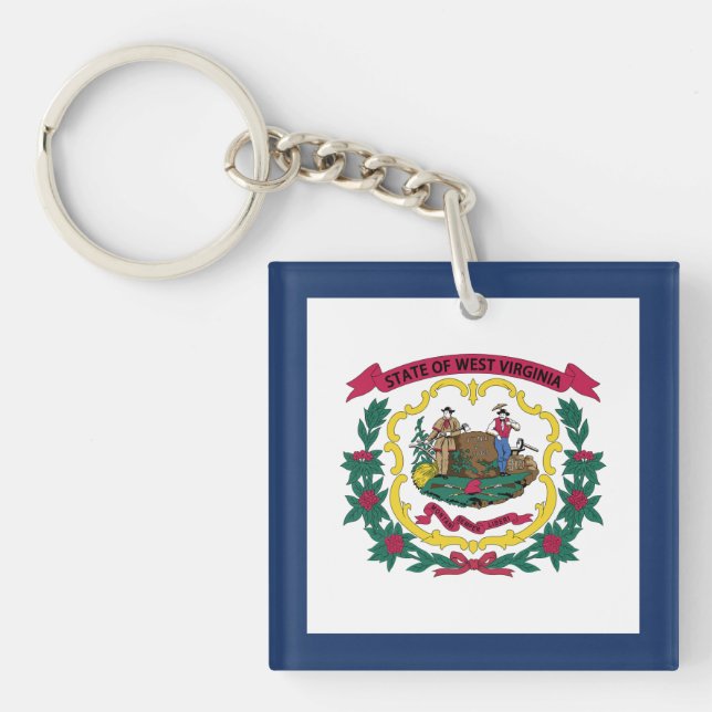 Porte-clefs Drapeau de l'État de Virginie occidentale (Devant)