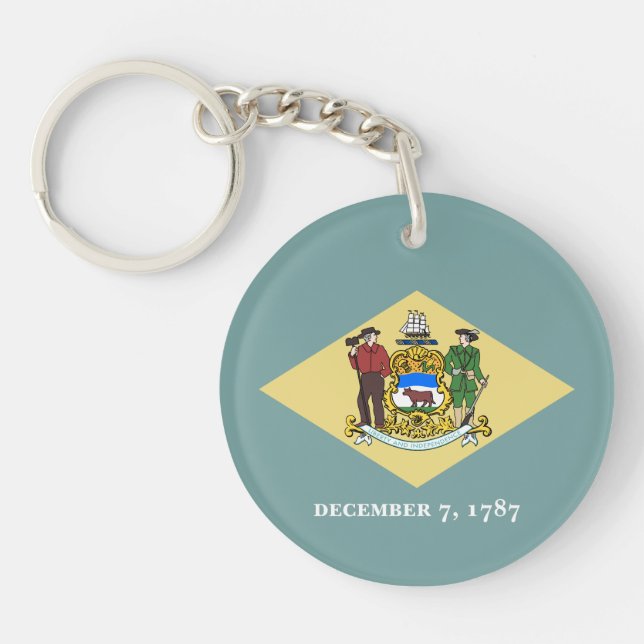 Porte-clefs Drapeau de l'État du Delaware (Devant)