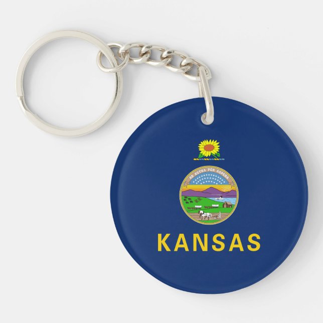Porte-clefs Drapeau de l'État du Kansas (Devant)