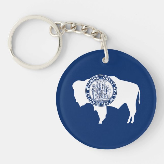 Porte-clefs Drapeau de l'État du Wyoming (Devant)
