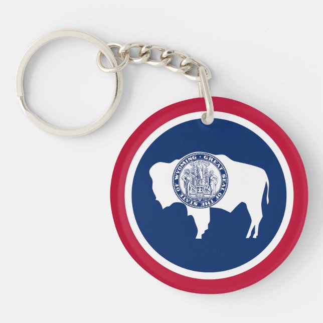 Porte-clefs Drapeau de l'État du Wyoming (Devant)