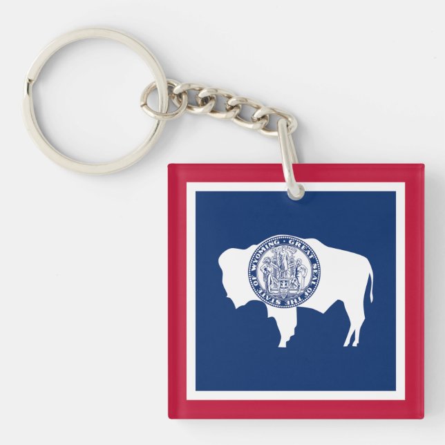Porte-clefs Drapeau de l'État du Wyoming (Devant)
