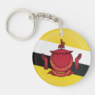 Porte-clefs Drapeau de l'icône ronde de Brunei