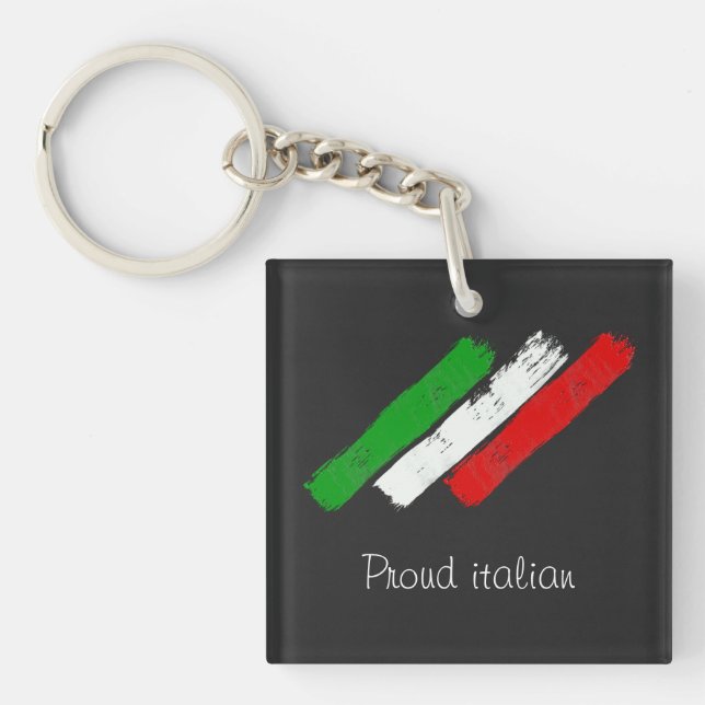 Porte-clefs Drapeau de l'Italie. Fier Italien.  (Devant)
