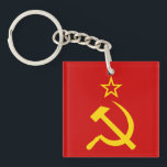Porte-clefs drapeau de l'URSS<br><div class="desc">Drapeau de l'Union soviétique des Républiques socialistes soviétiques</div>