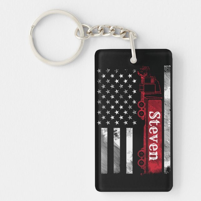 Porte-clefs Drapeau de routier personnalisé (Devant)