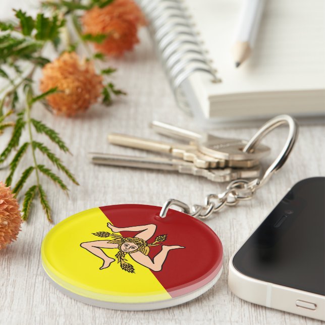 Porte-clefs Drapeau de Sicile (Italie) (Devant Droit)