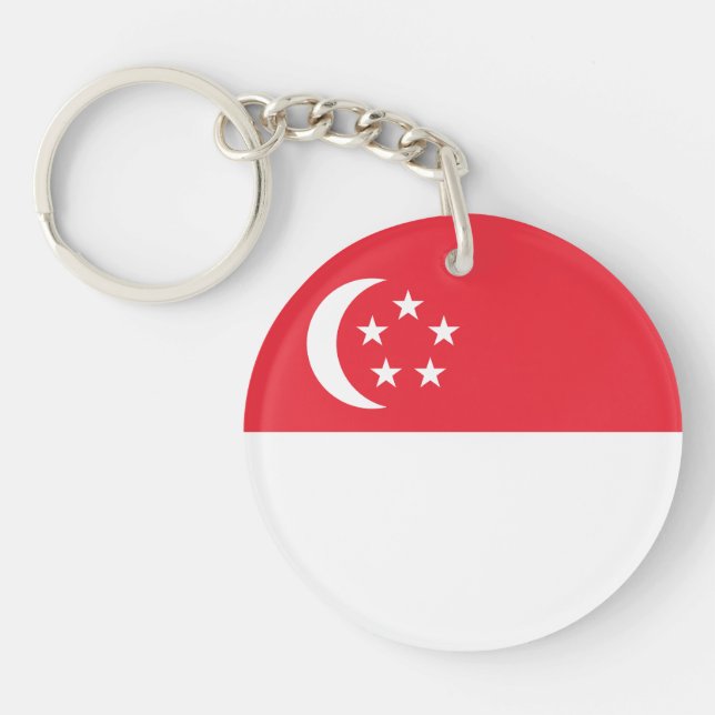 Porte-clefs Drapeau de Singapour (Devant)