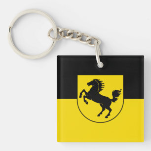 Porte-clefs Drapeau de Stuttgart ville Allemagne symbole emblè