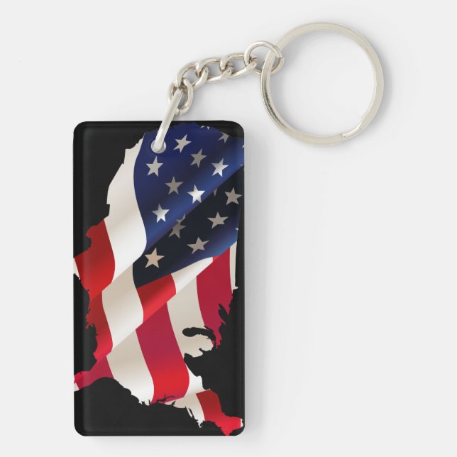 Porte-clefs Drapeau de vague des Etats-Unis (Dos)