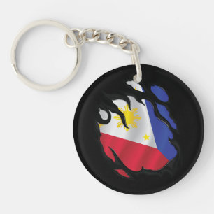 Porte-clefs Drapeau déchiré des Philippines
