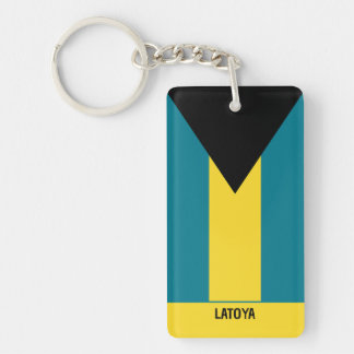 Porte-clefs Drapeau des Bahamas Personnalisé Patriotique