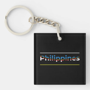 Porte-clefs Drapeau des Philippines - Lettres Patriotique Cuto