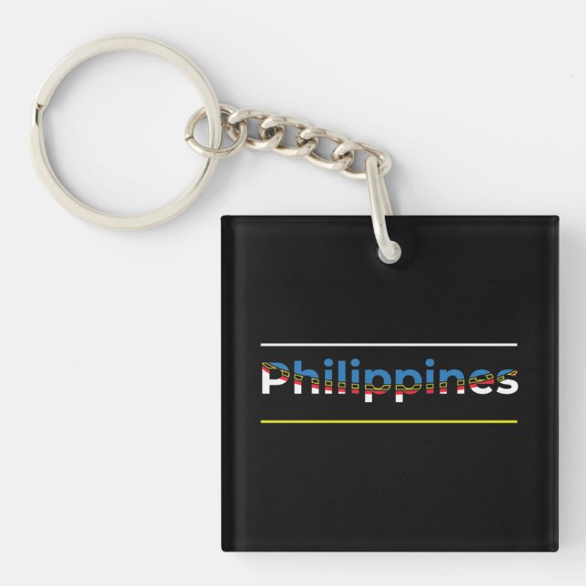 Porte-clefs Drapeau des Philippines - Lettres Patriotique Cuto (Devant)