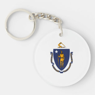 Porte-clefs Drapeau d'État du Massachusetts