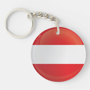 Porte-clefs Drapeau d'icône ronde Autriche
