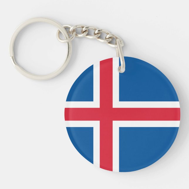 Porte-clefs Drapeau d'Islande (Devant)