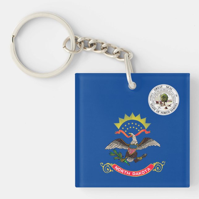 Porte-clefs Drapeau du Dakota du Nord (Devant)
