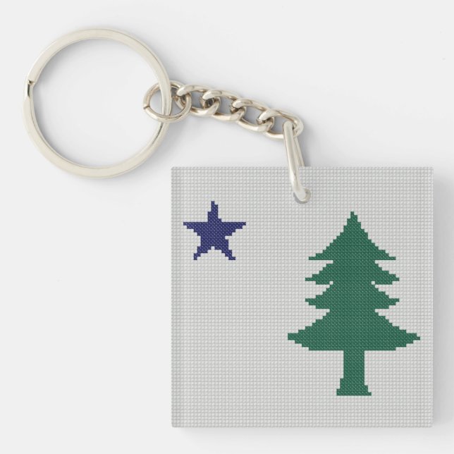 Porte-clefs Drapeau du Maine 1901, croix (Devant)