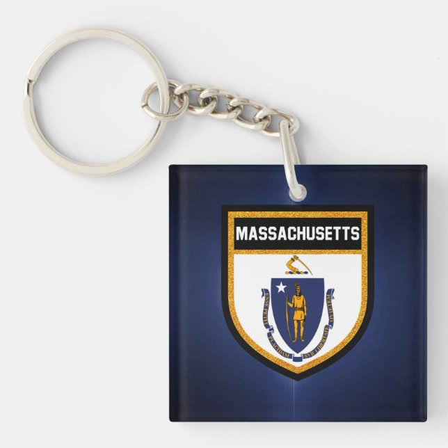Porte-clefs Drapeau du Massachusetts (Devant)