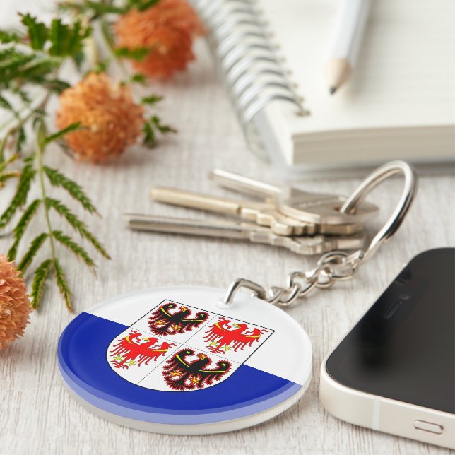 Porte-clefs Drapeau du Trentin-Haut-Adige (Italie) (Devant Droit)