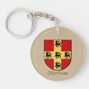 Porte-clefs Drapeau espagnol et Bouclier historique de Martine