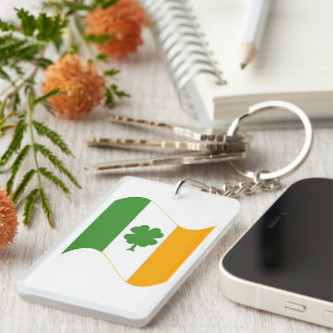 Porte-clefs Drapeau Et Shamrock