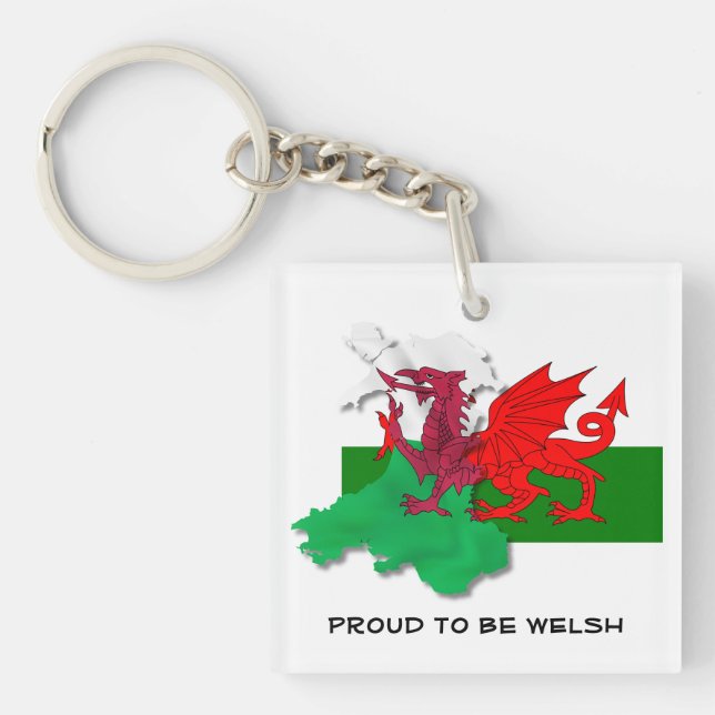 Porte-clefs DRAPEAU gallois DE WALES Dragon rouge (Devant)