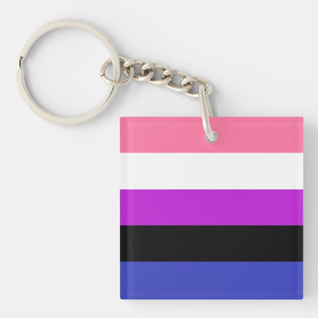 Porte-clefs Drapeau genderfluid (Devant)