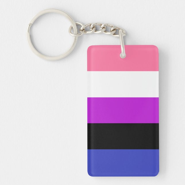 Porte-clefs Drapeau genderfluid (Devant)