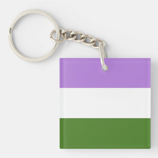 Porte-clefs Drapeau Genderqueer (Devant)