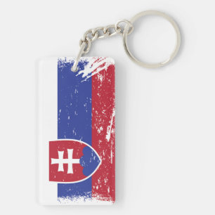 Porte-clefs Drapeau grunge de la Slovaquie