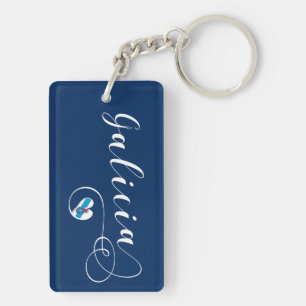 Porte-clefs Drapeau Heart Galicia, Galice, Galice